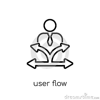 User flow icon. Trendy modern flat linear vector User flow icon Vector Illustration
