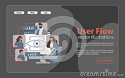 User Flow visualization concept. Flat vector illustration Vector Illustration