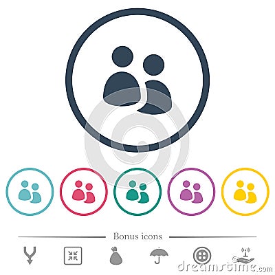 User group flat color icons in round outlines Stock Photo