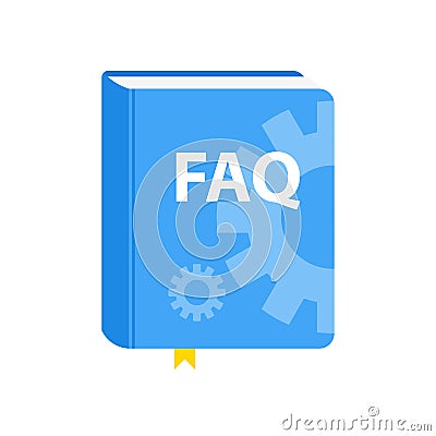 User Guide FAQ book download icon. Flat illustration Cartoon Illustration