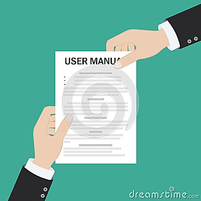 User guide manual instruction book document paper reference Vector Illustration