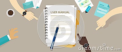 User guide manual instruction book document paper reference Vector Illustration