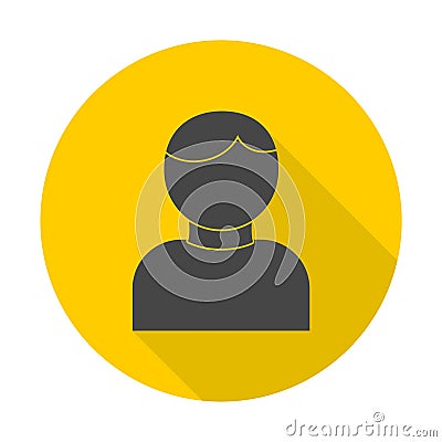 User icon with long shadow Stock Photo