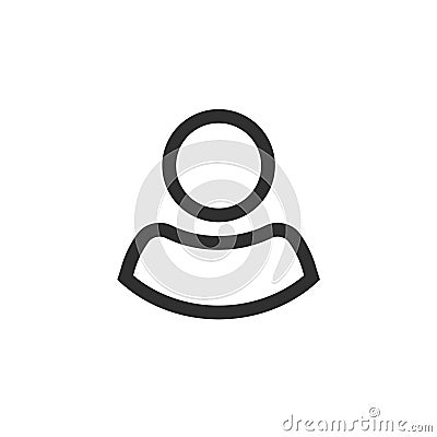 User icon vector, line outline person symbol isolated on white, profile silhouette pictogram or avatar, login or my Vector Illustration