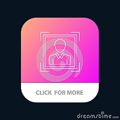 User, User ID, Id, Profile Image Mobile App Button. Android and IOS Line Version Vector Illustration