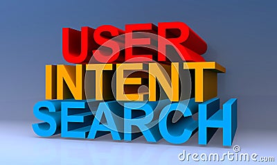User intent search on blue Stock Photo