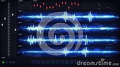 User interface of audio editing software Stock Photo