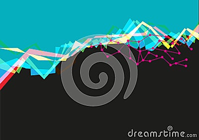 User Interface concept in Aqua and Black with Abstract Waves. Editable Clip Art. Vector Illustration