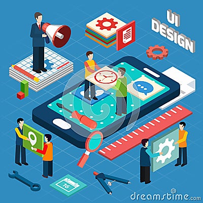 User interface design concept symbols layout Vector Illustration