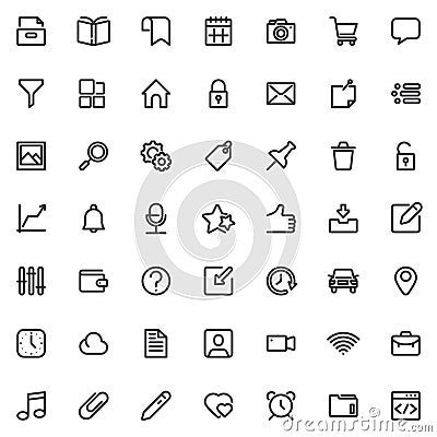 User Interface Essential line icons set Vector Illustration