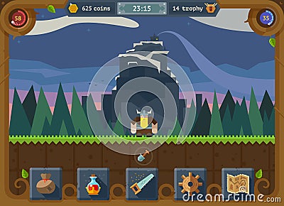 The user interface for the game Vector Illustration