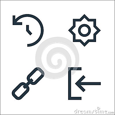 User interface line icons. linear set. quality vector line set such as , hyperlink, brightness Vector Illustration