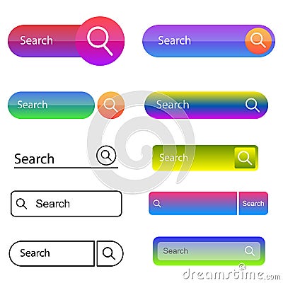 User interface search menu button mobile app Vector Illustration