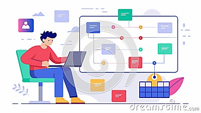 Through user journey mapping and data analysis a designer implements features on a website to simplify the booking Vector Illustration