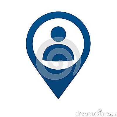 User Location Icon, Person in Map Pointer Vector Cartoon Illustration