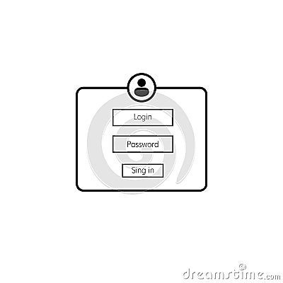 User login interface with password and sign in options for secure access Vector Illustration
