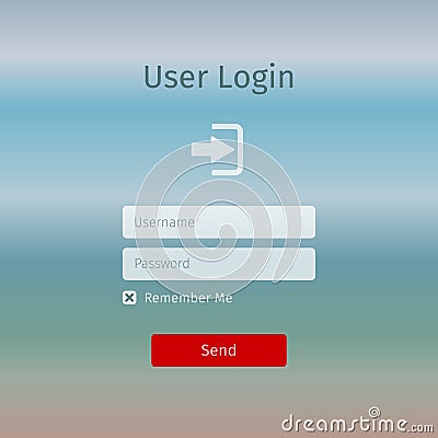 user login page on gradient background Vector Illustration