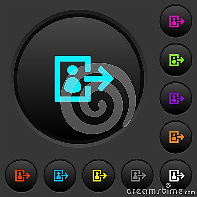 User logout dark push buttons with color icons Stock Photo