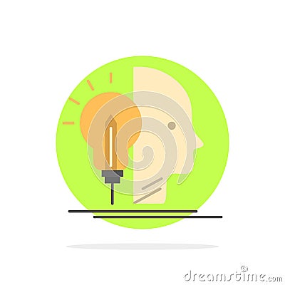 User, Mind, Making, Programming Abstract Circle Background Flat color Icon Vector Illustration