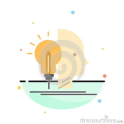 User, Mind, Making, Programming Abstract Flat Color Icon Template Vector Illustration