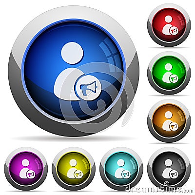 User notification round glossy buttons Stock Photo