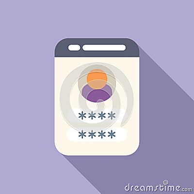 User passcode access icon flat vector. Register verify Vector Illustration