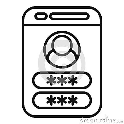 User passcode access icon outline vector. Register verify Vector Illustration