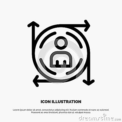 User, Predication, Arrow, Path Line Icon Vector Vector Illustration