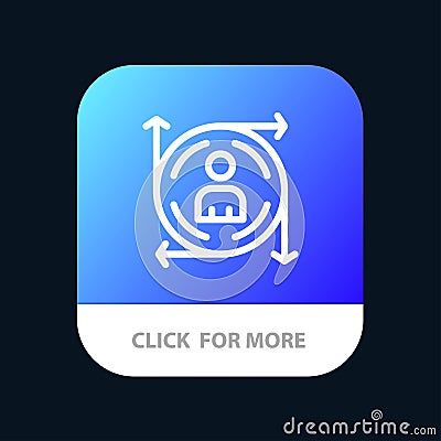 User, Predication, Arrow, Path Mobile App Button. Android and IOS Line Version Vector Illustration