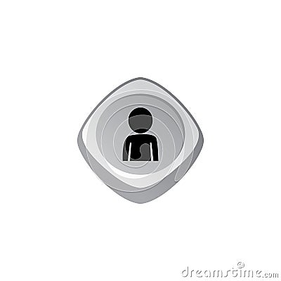user profile glossy color app icon button game asset theme Vector Illustration