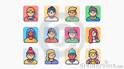Modern User Profile Web Icon for Basic Website Design with a Stylish Touch Vector Illustration