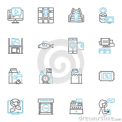 User reality linear icons set. Perception, Experience, Interaction, Empathy, Understanding, Sensory, Immersion line Vector Illustration