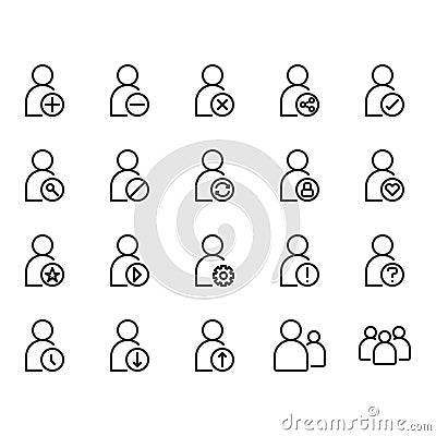 User related icon set. Vector illustration Vector Illustration