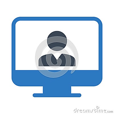 User screen vector glyph color icon Stock Photo