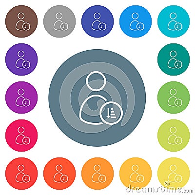 User sort ascending outline flat white icons on round color backgrounds Vector Illustration