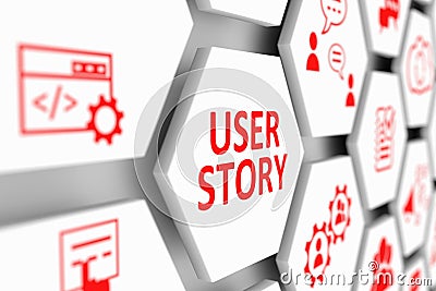 USER STORY concept Cartoon Illustration