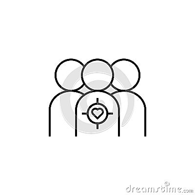 user, target, heart icon. Element of data analysis icon for mobile concept and web apps. Detailed user, target, heart icon can be Stock Photo