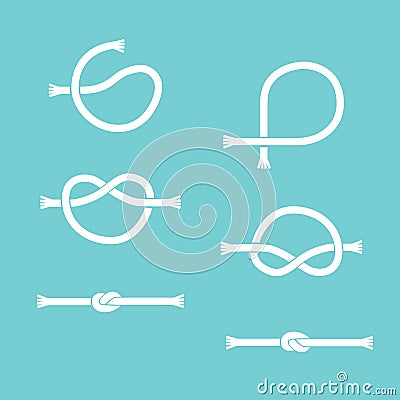 User tying shoelaces on a blue background. Vector Illustration