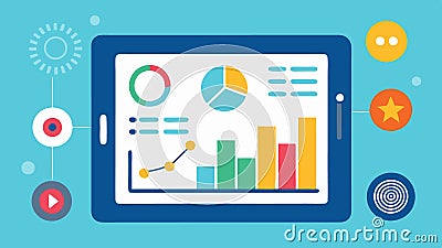 UserFriendly Interface A closeup of a modern touchscreen interface displaying scan results and recommendations in an Vector Illustration