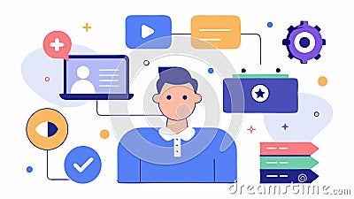 Userfriendly Interface An illustration of a modern userfriendly interface where a player easily navigates through Vector Illustration