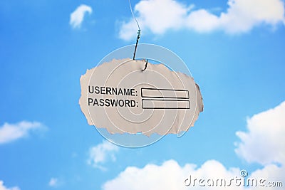 Username login and password phishing Stock Photo