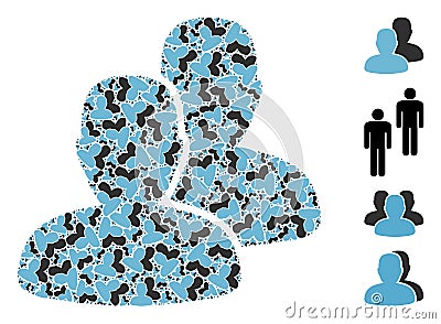 Users Icon Recursive Composition Vector Illustration