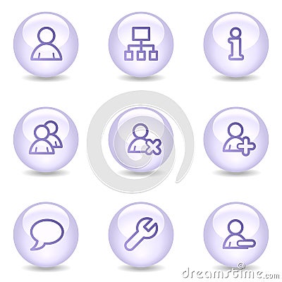 Users web icons, glossy pearl series Vector Illustration