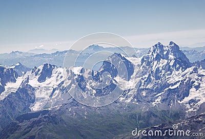 Ushba mountain, Greater Caucasus mountains Stock Photo