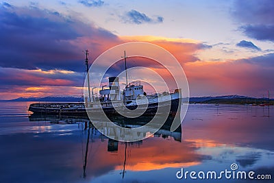 A old shipwreck in Ushuaia Editorial Stock Photo