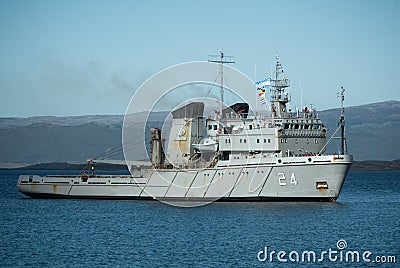 Logistic boat of the Argentine Navy Editorial Stock Photo