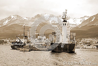 Ushuaia is the capital of Tierra del Fuego, Antartida Editorial Stock Photo