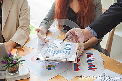 Usiness people meeting at working with financial reports Stock Photo