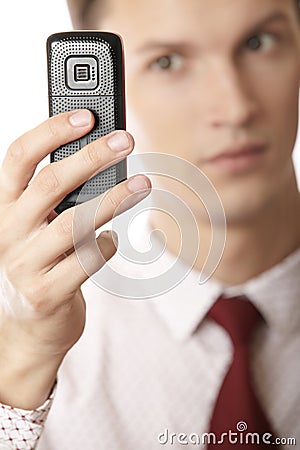 Using cell phone Stock Photo