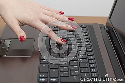 Using computer keyboard Stock Photo